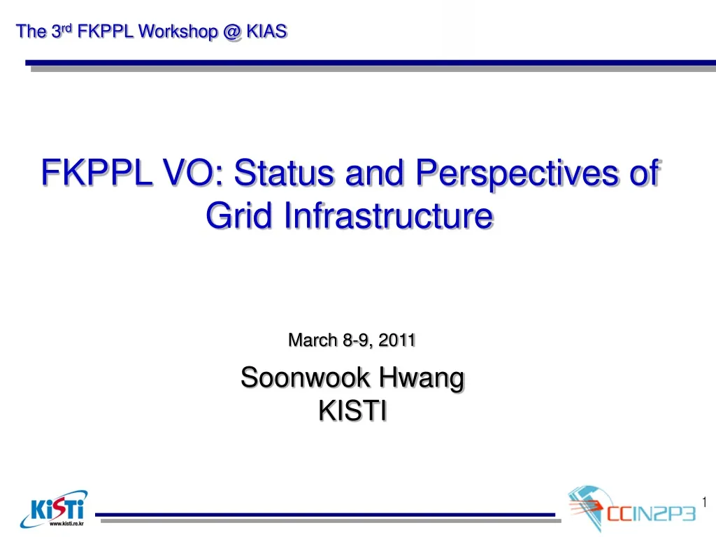 the 3 rd fkppl workshop @ kias