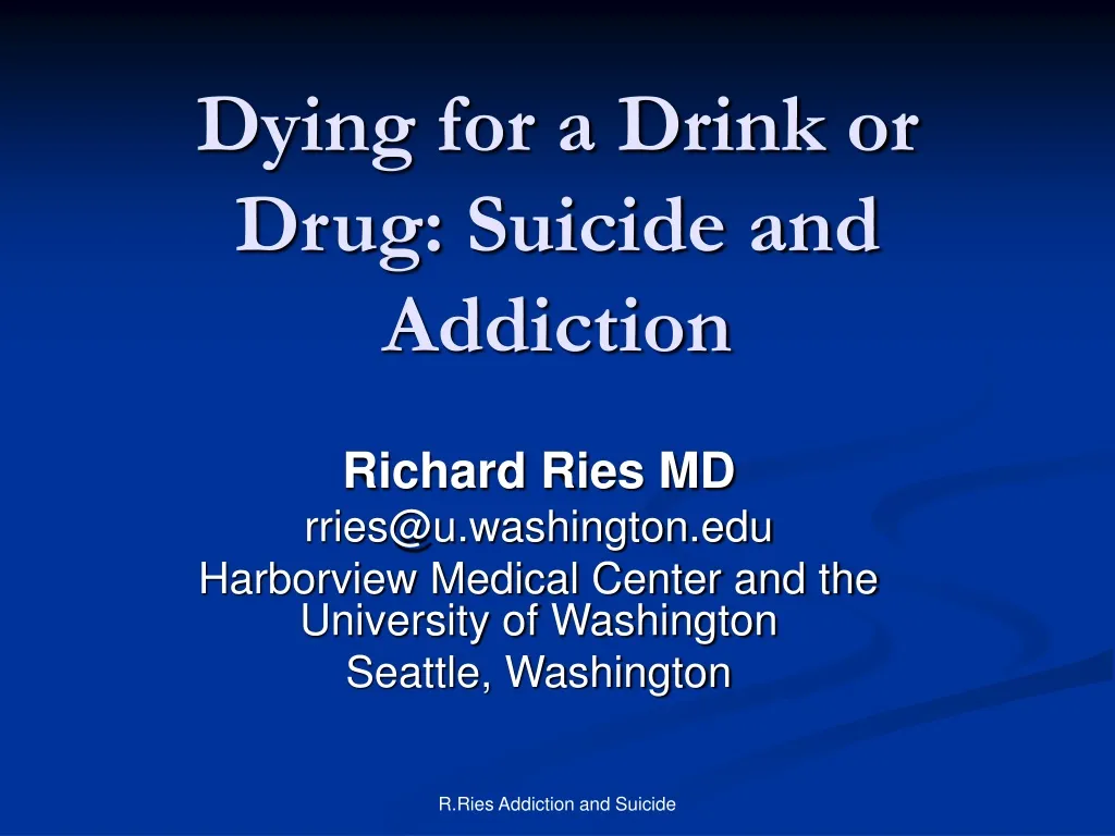 dying for a drink or drug suicide and addiction