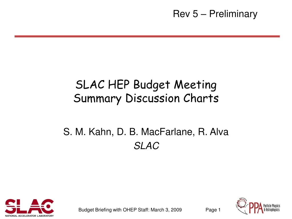 slac hep budget meeting summary discussion charts