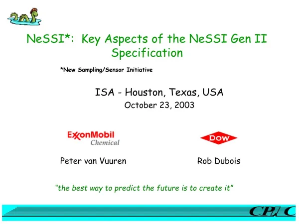 NeSSI*: Key Aspects of the NeSSI Gen II Specification