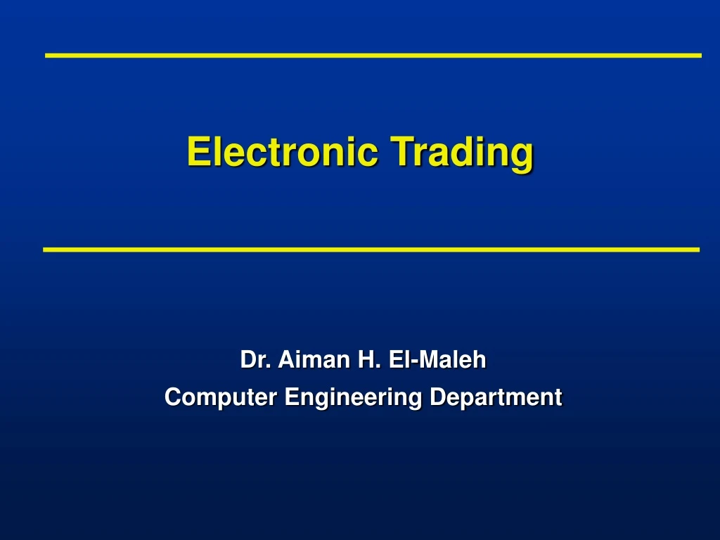electronic trading
