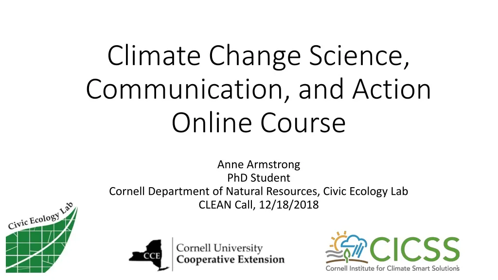climate change science communication and action online course