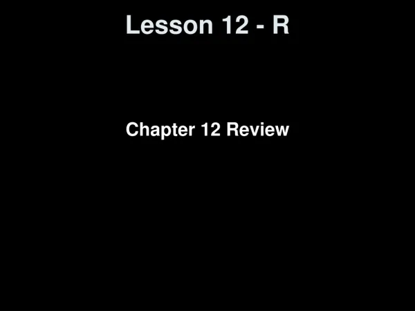 Lesson 12 - R