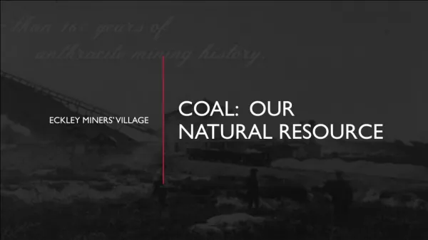 Coal: Our natural Resource