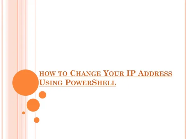 how to Change Your IP Address Using PowerShell