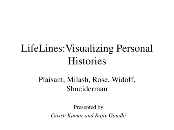 LifeLines:Visualizing Personal Histories