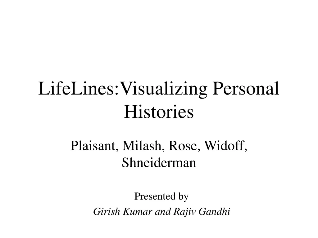 lifelines visualizing personal histories