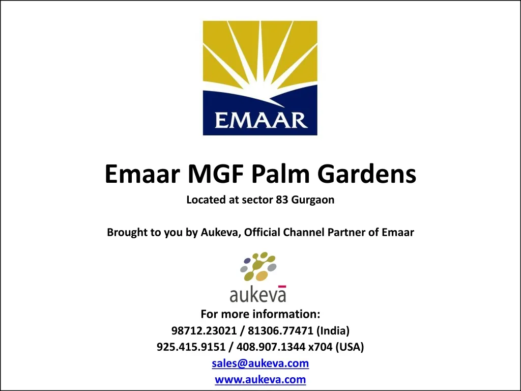 emaar mgf palm gardens located at sector
