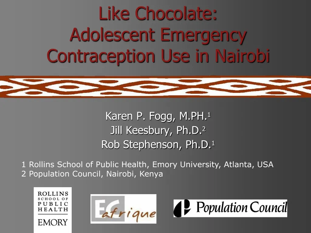 like chocolate adolescent emergency contraception use in nairobi