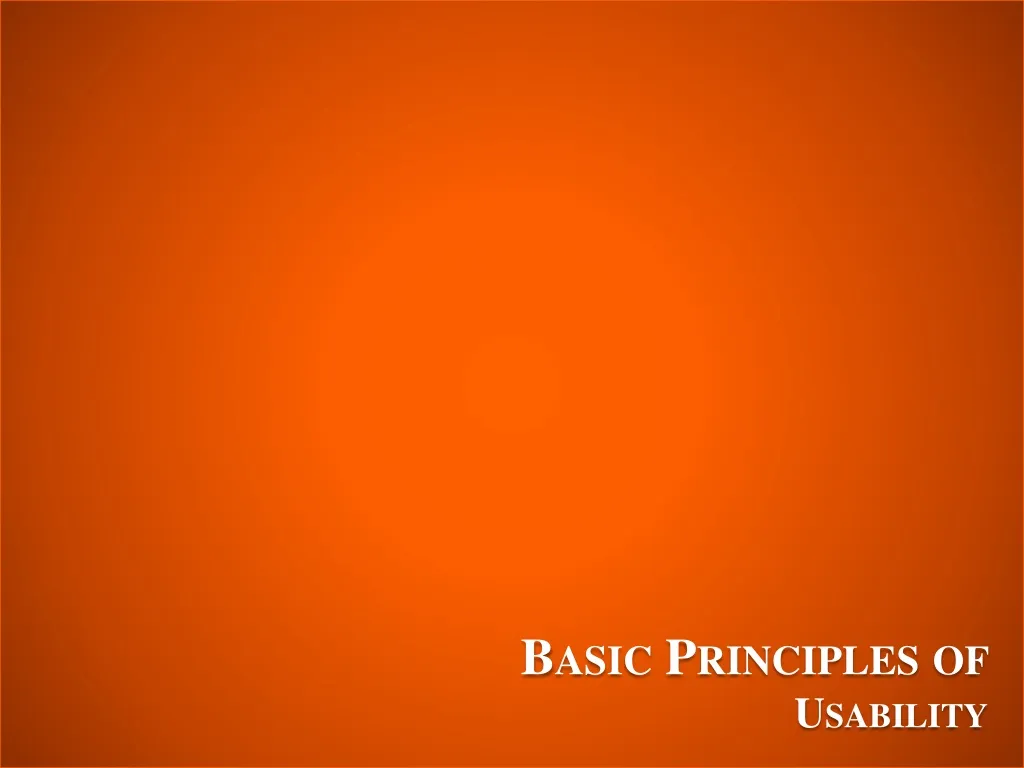 basic principles of usability