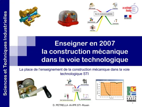 Enseigner en 2007 la construction m canique dans la voie technologique