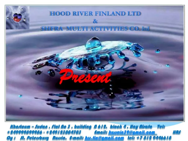 HOOD RIVER FINLAND LTD &amp; SHFRA MULTI ACTIVITIES CO. ltd