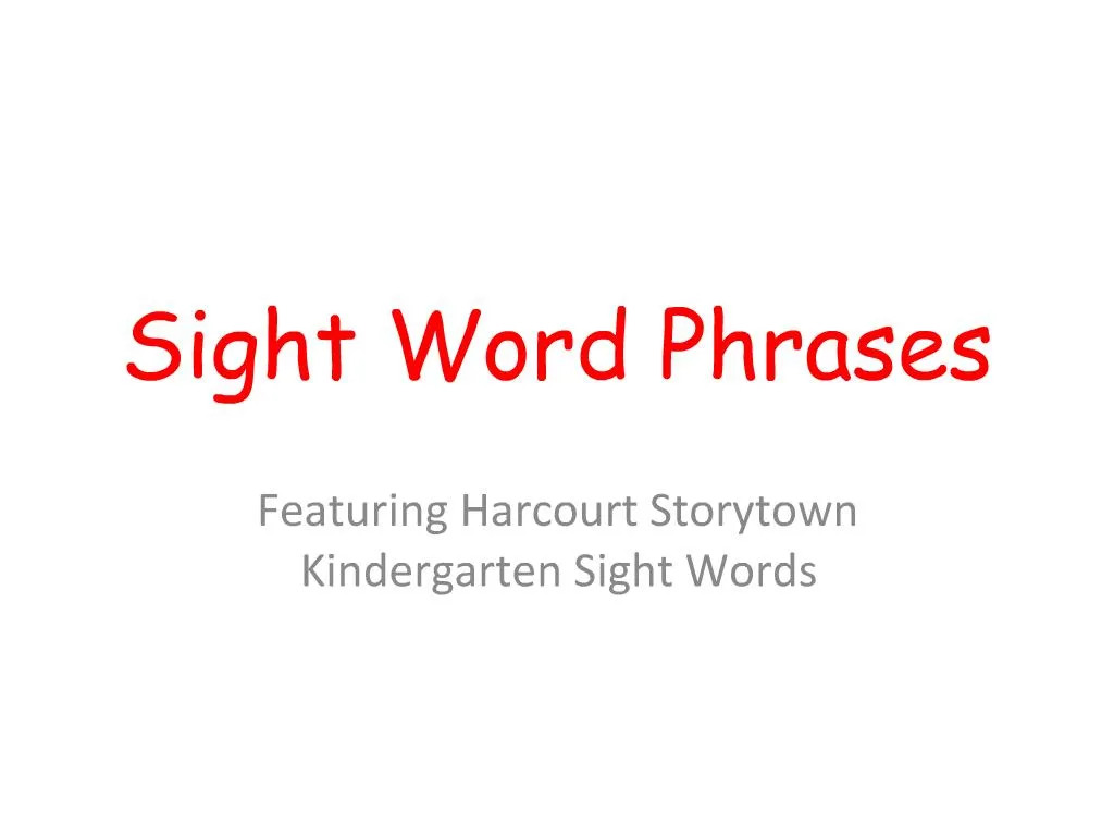 PPT Sight Word Phrases PowerPoint Presentation Free Download ID 477195