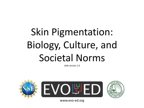 Skin Pigmentation: Biology, Culture, and Societal Norms slide version 1.0