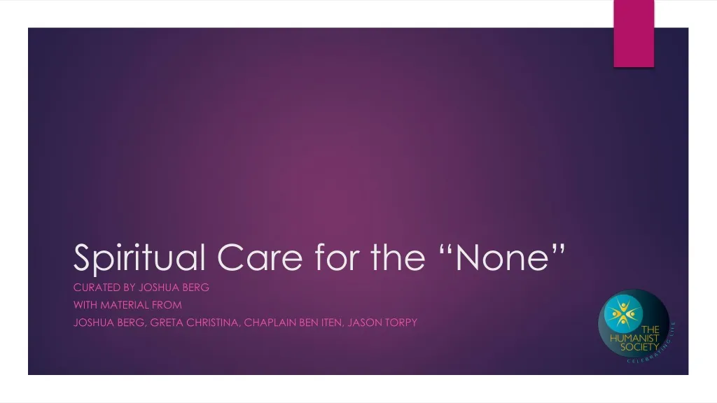 spiritual care for the none