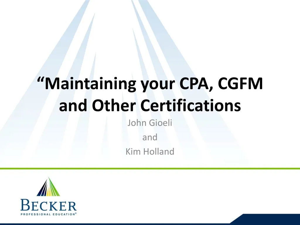 maintaining your cpa cgfm and other certifications