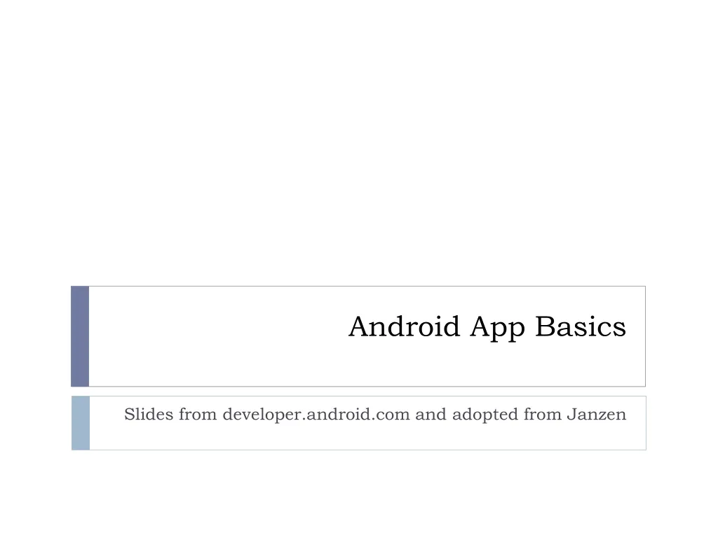android app basics