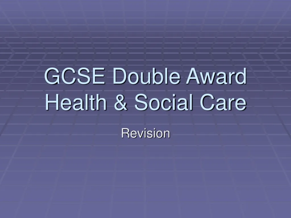 gcse double award health social care