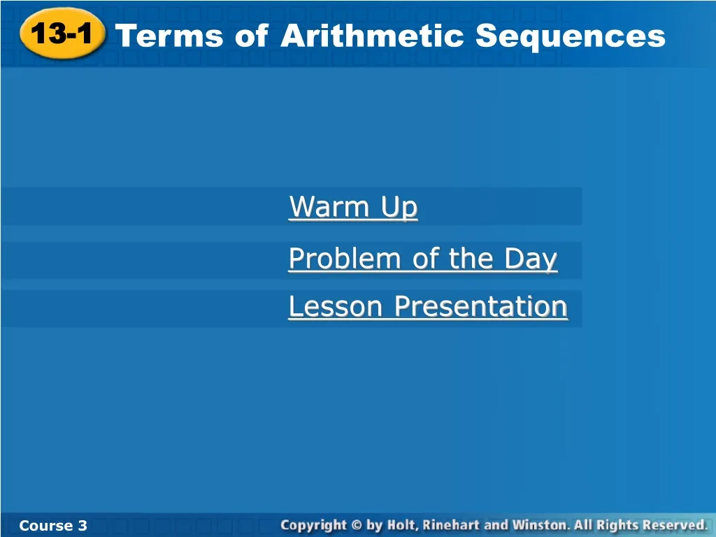 terms of arithmetic sequences