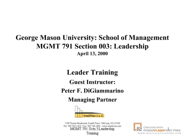 George Mason University: School of Management