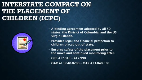 Interstate compact on the placement of children ( icpc )