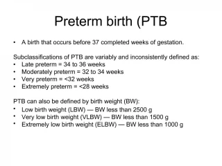 Preterm birth PTB