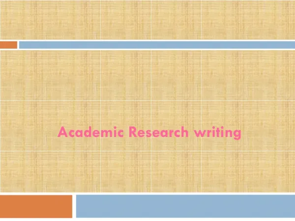 Academic Research writing