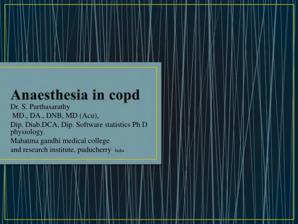 Anaesthesia in copd