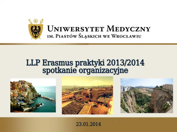 LLP Erasmus praktyki 2013/2014 spotkanie organizacyjne