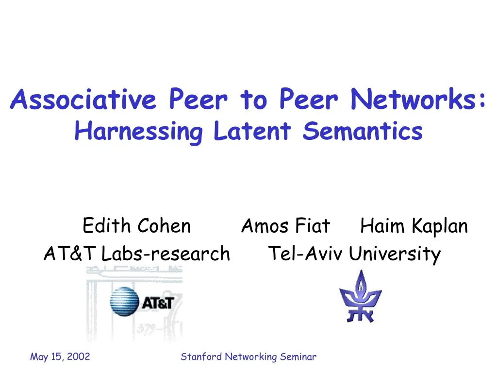 associative peer to peer networks harnessing latent semantics