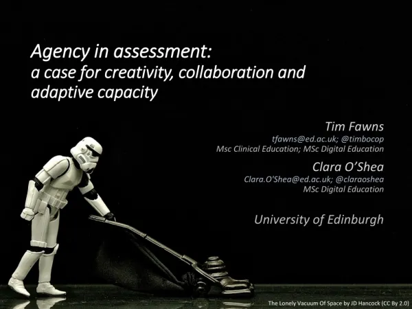 Agency in assessment: a case for creativity, collaboration and adaptive capacity