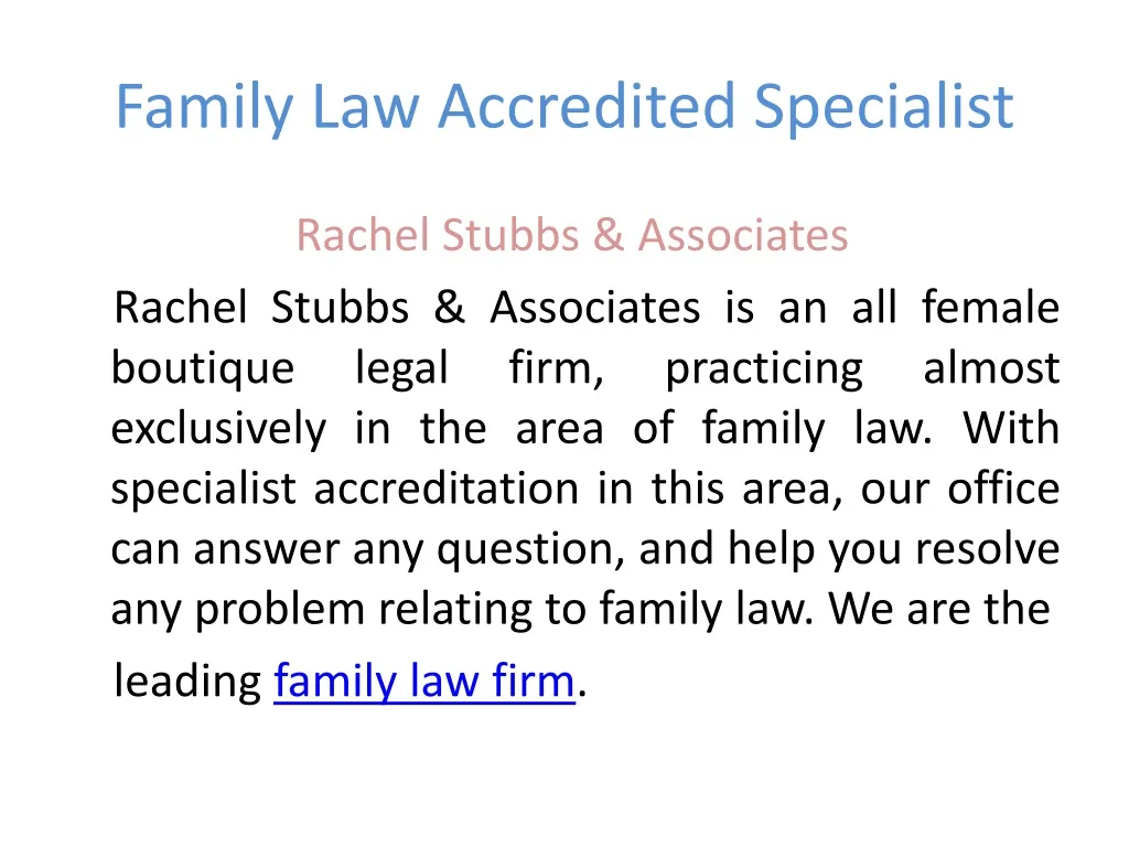family law accredited specialist