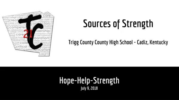 Sources of Strength Trigg County County High School - Cadiz, Kentucky
