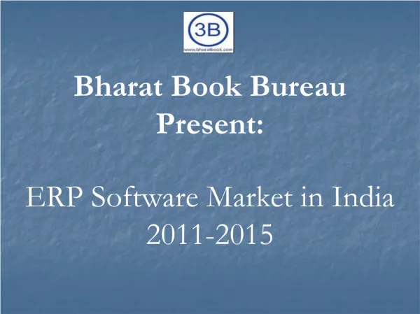 ERP Software Market in India 2011-2015