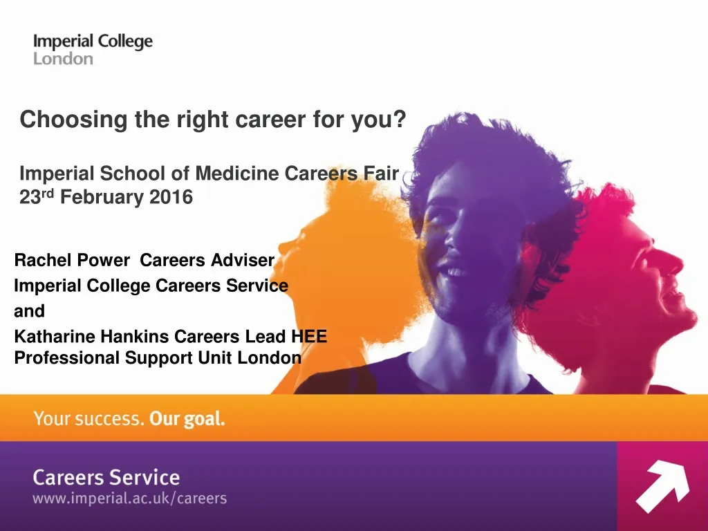 choosing the right career for you imperial school of medicine careers fair 23 rd february 2016