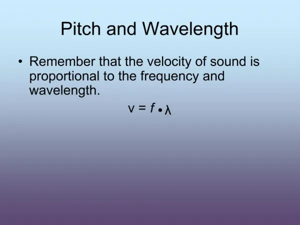 Pitch and Wavelength
