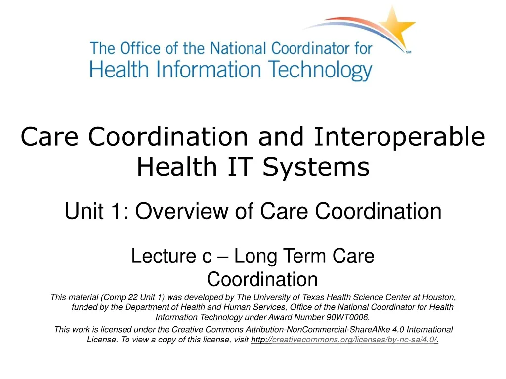 care coordination and interoperable health it systems
