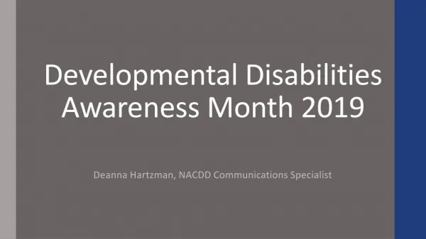 Developmental Disabilities Awareness Month 2019
