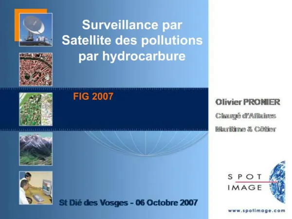 Surveillance par Satellite des pollutions par hydrocarbure