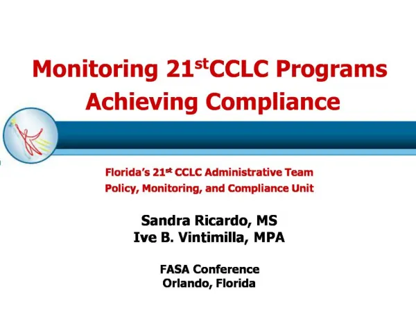 Monitoring 21st CCLC Programs Achieving Compliance