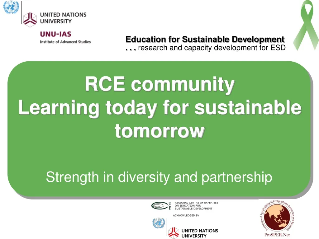 rce community learning today for sustainable tomorrow
