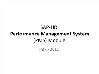 SAP-HR: Performance Management System (PMS) Module - slide 1