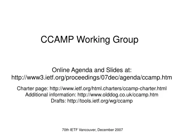 CCAMP Working Group