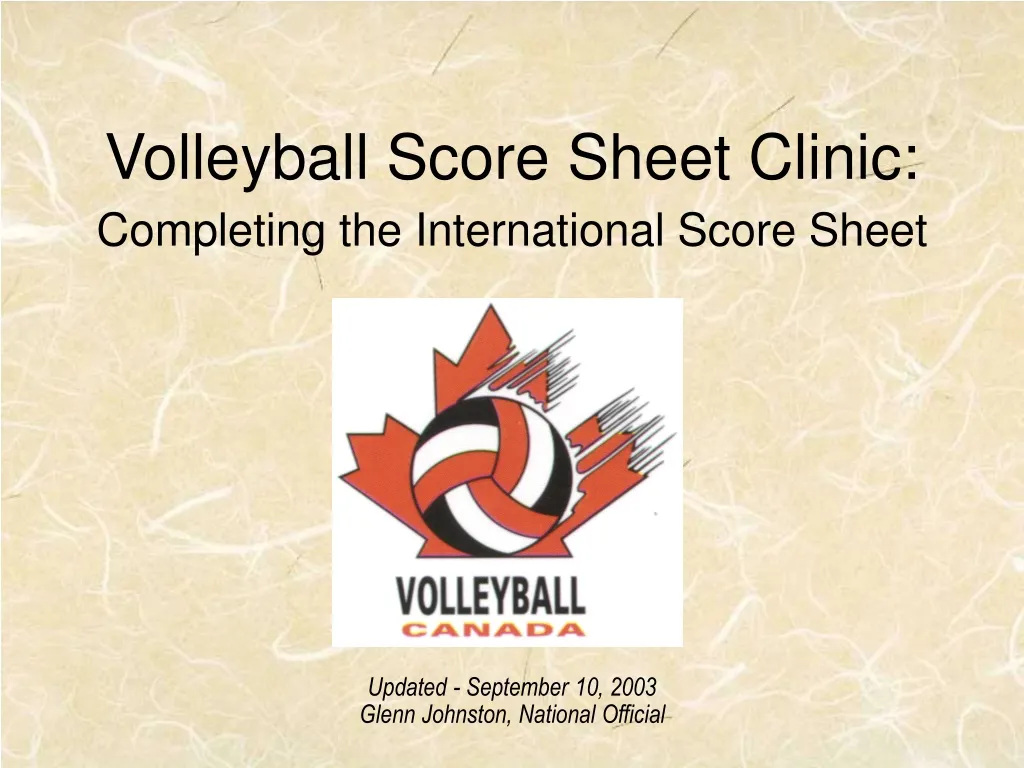 volleyball score sheet clinic