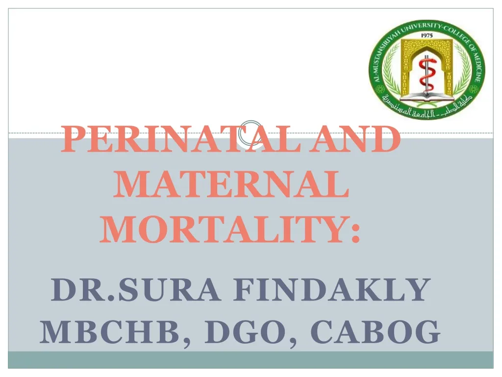 perinatal and maternal mortality