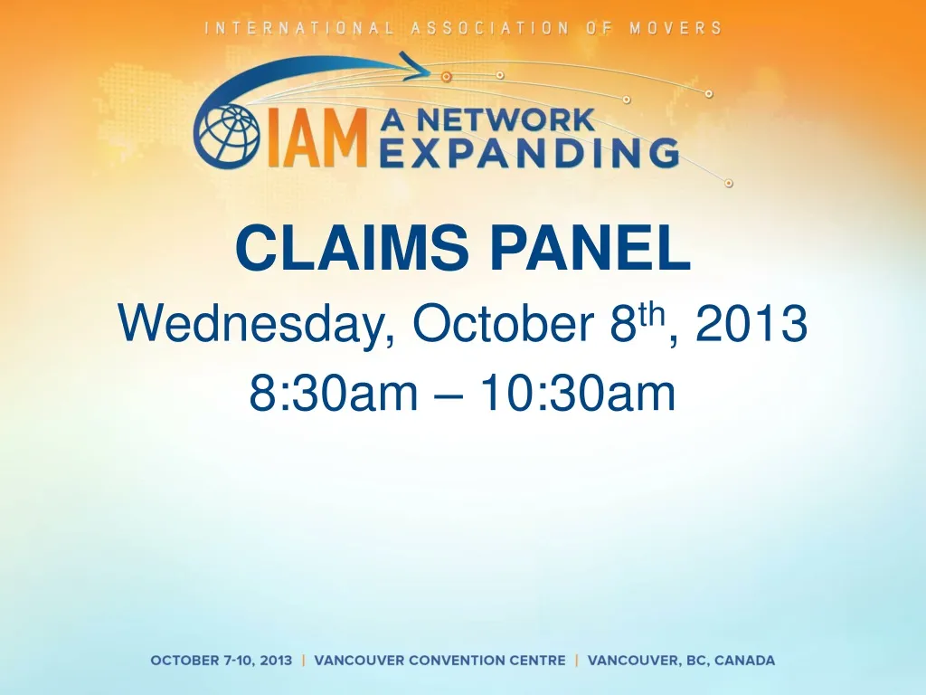 claims panel wednesday october 8 th 2013 8 30am