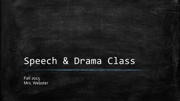 Speech &amp; Drama Class