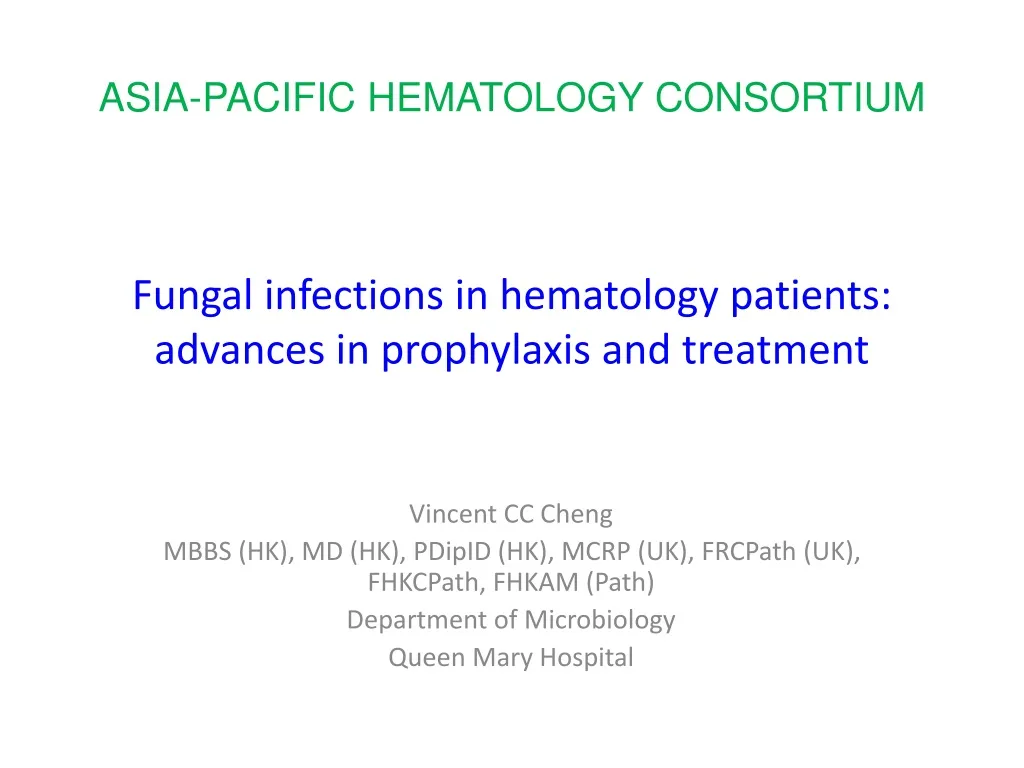 fungal infections in hematology patients advances in prophylaxis and treatment