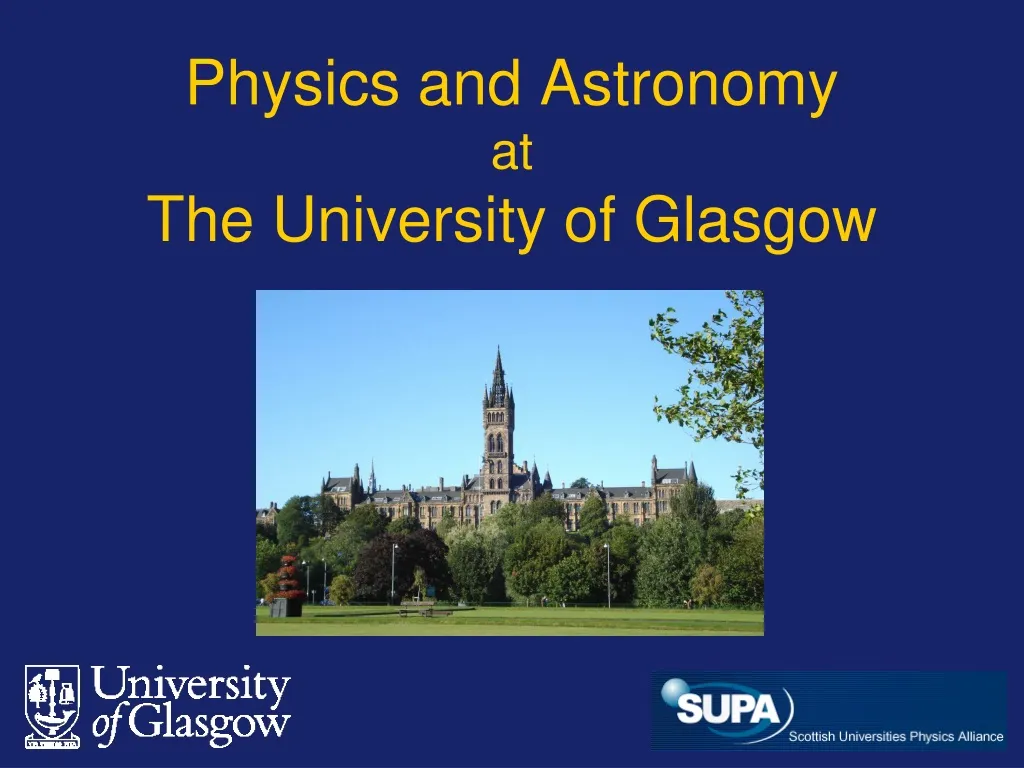 physics and astronomy at the university of glasgow