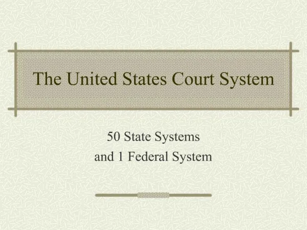 The United States Court System